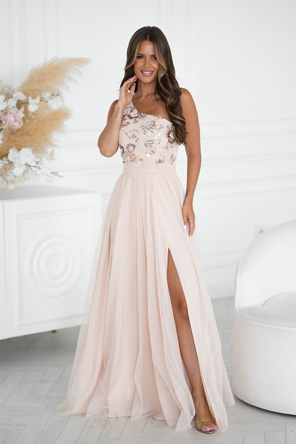  Long dress model 220091 Bicotone 