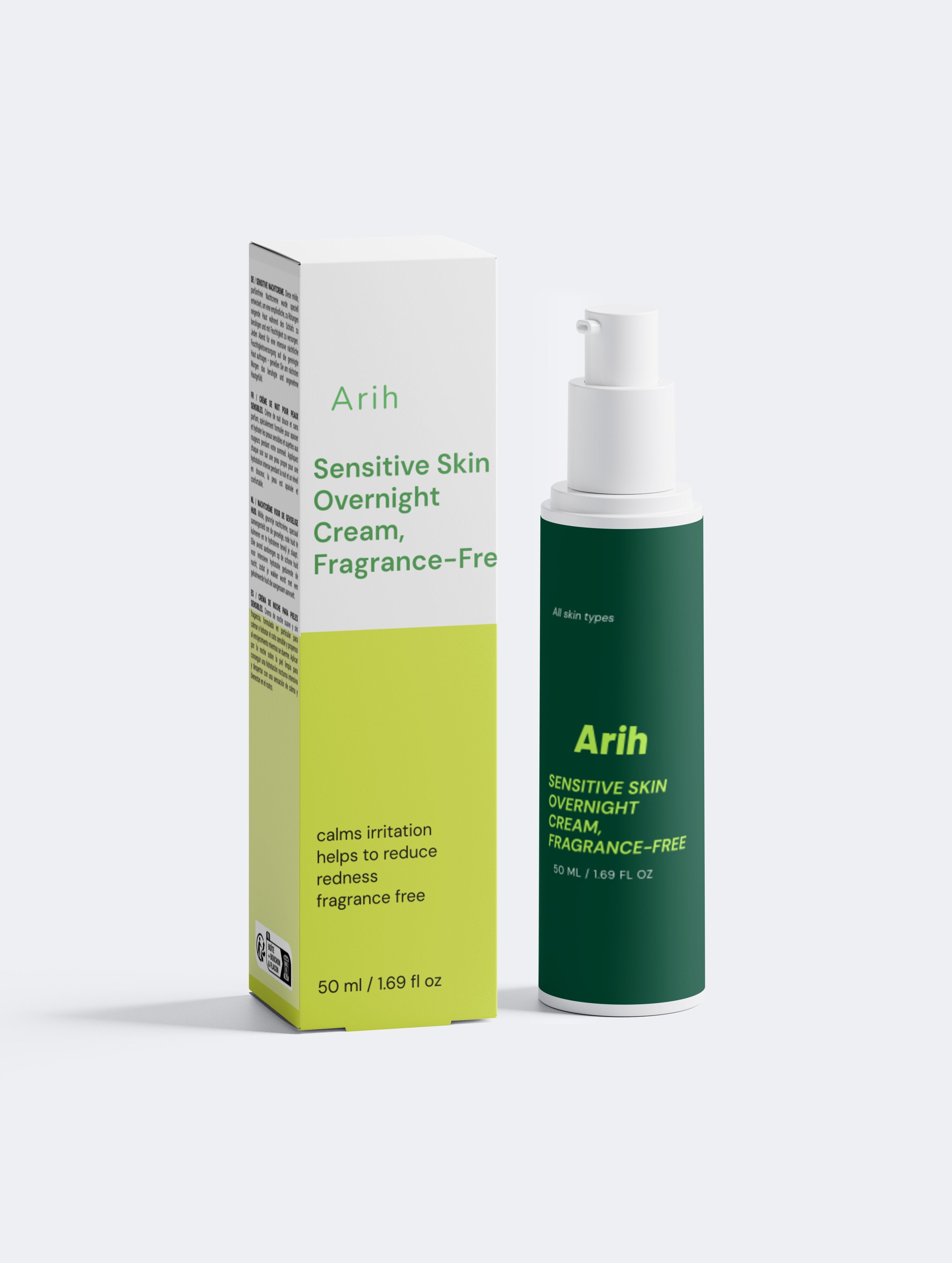 Sensitive Skin Overnight Cream, Fragrance-Free