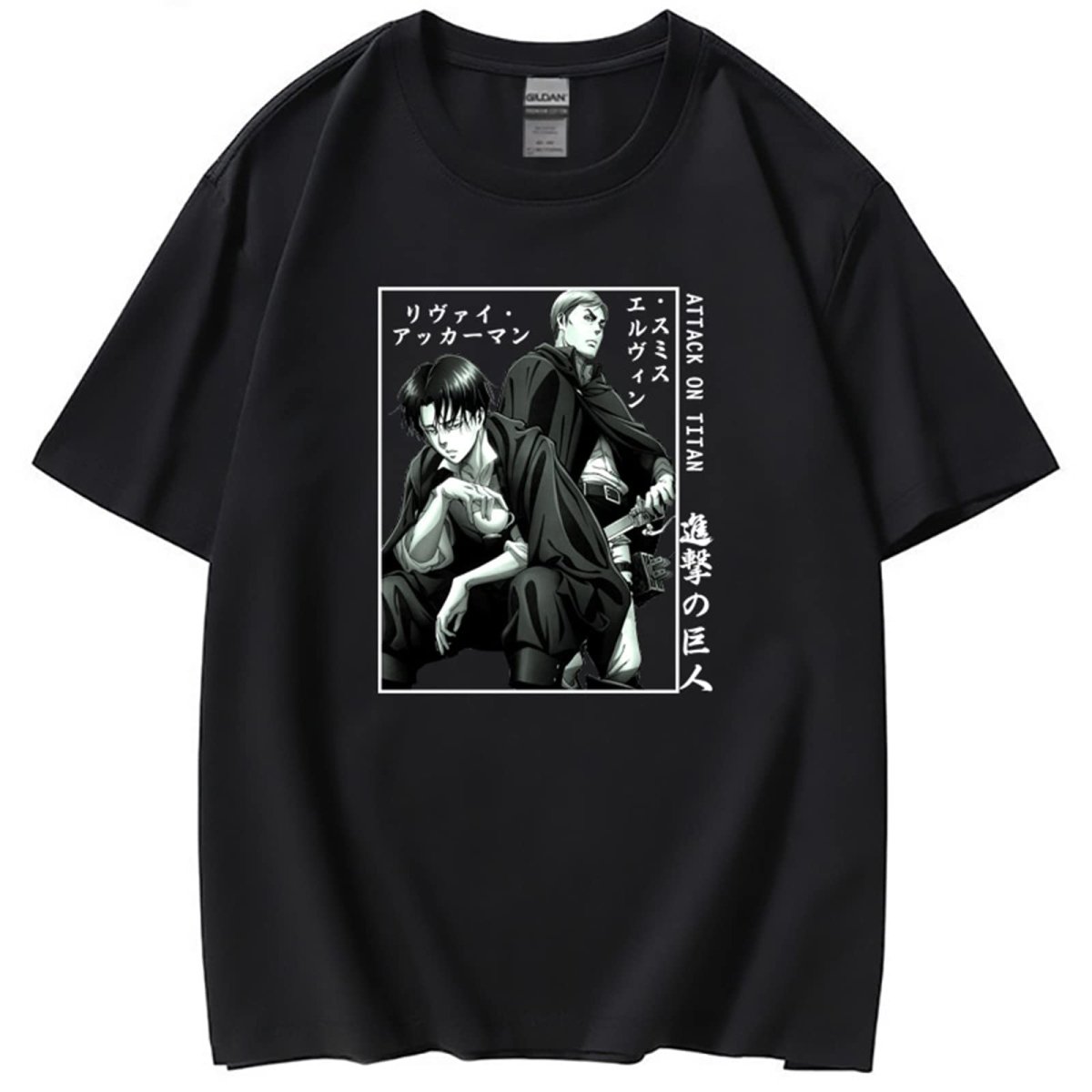 Attack on Titans Erwin X Levi Epic Pose T-Shirt-0