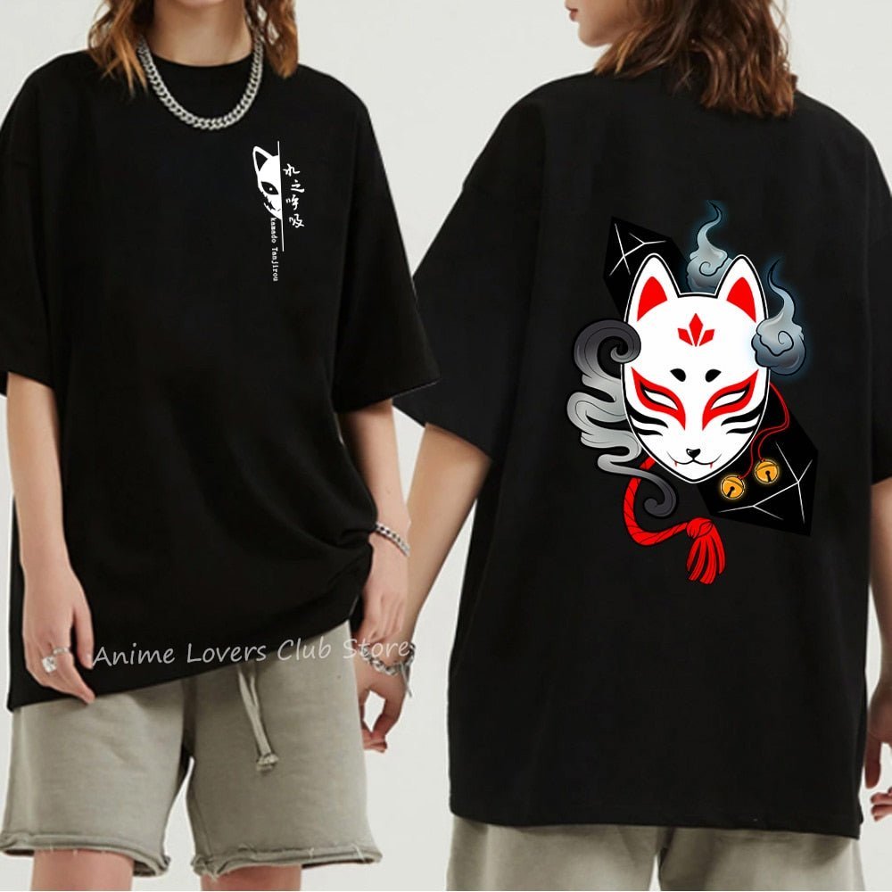 Demon Slayer 3D Graffiti Style Mask T-Shirt-0