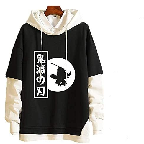 Demon Slayer Tanjiro Black White Jump Attack Hoodie-0