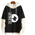 Demon Slayer Tanjiro Black White Jump Attack Hoodie-0