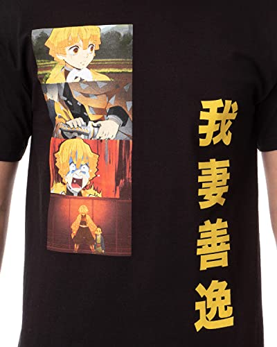 Demon Slayer Zenitsu Agatsuma Panels Kanji T-Shirt-2