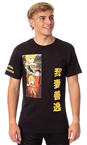 Demon Slayer Zenitsu Agatsuma Panels Kanji T-Shirt-1