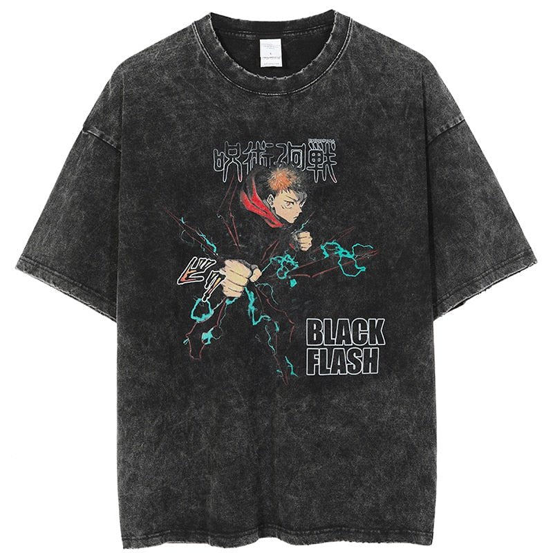 Itadori Black Flash Vintage Shirt-0