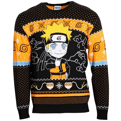 Naruto Chibi Ramen Holiday Snowflakes Christmas Sweater-0