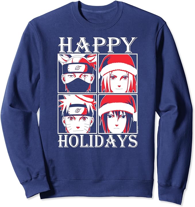 Naruto Shippuden Happy Holidays Characters Sweatshirt