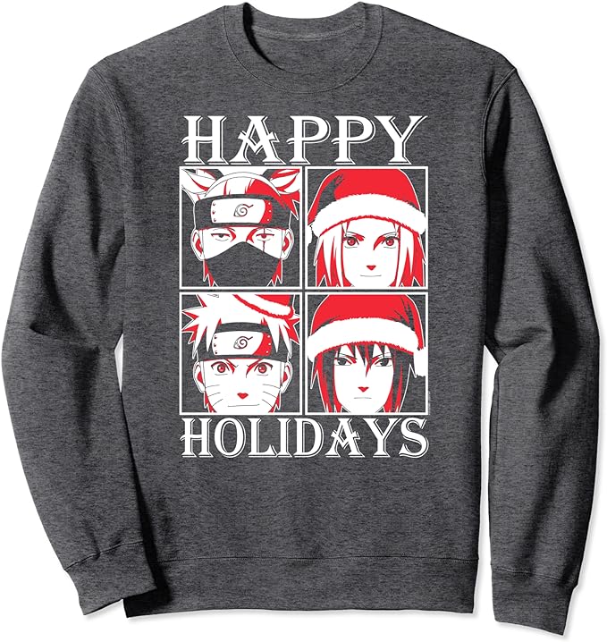 Naruto Shippuden Happy Holidays Characters Sweatshirt