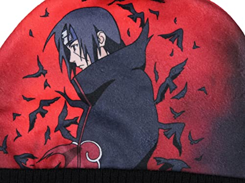 Naruto Shippuden Itachi Akatsuki Style Cuffed Pom Beanie-2