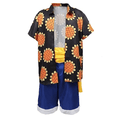 One Piece Luffy Sunflower Cosplay Costume Outfit-0