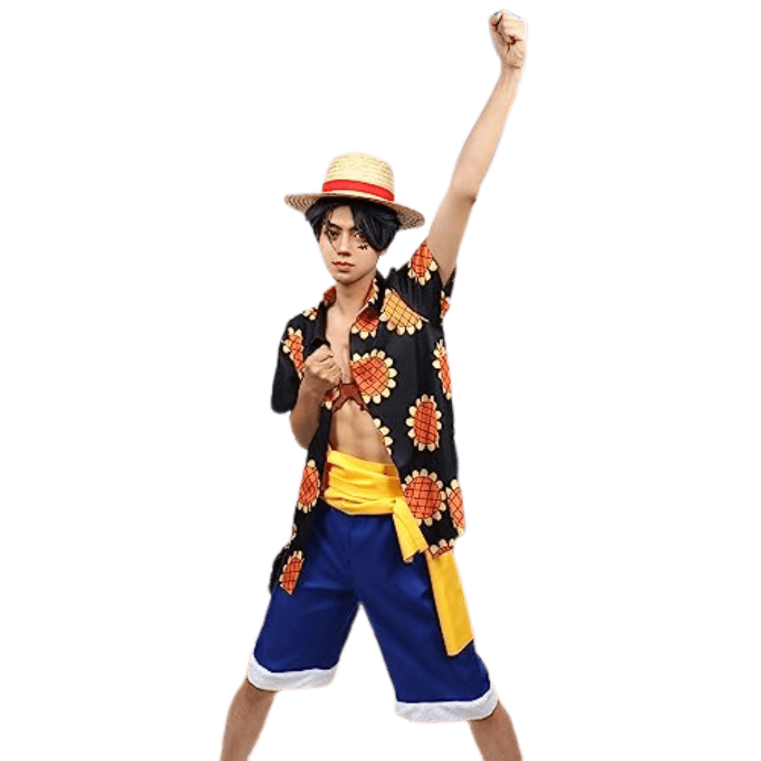 One Piece Luffy Sunflower Cosplay Costume Outfit-3