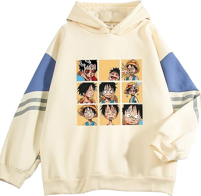 One Piece Monkey D Luffy Cartoon Style Hoodie