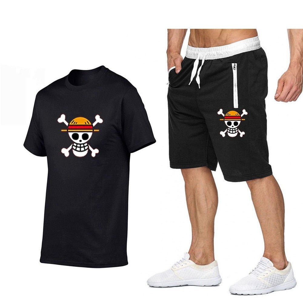 One Piece Mugiwara Symbol Short Sleeves+Pants Clothes-5