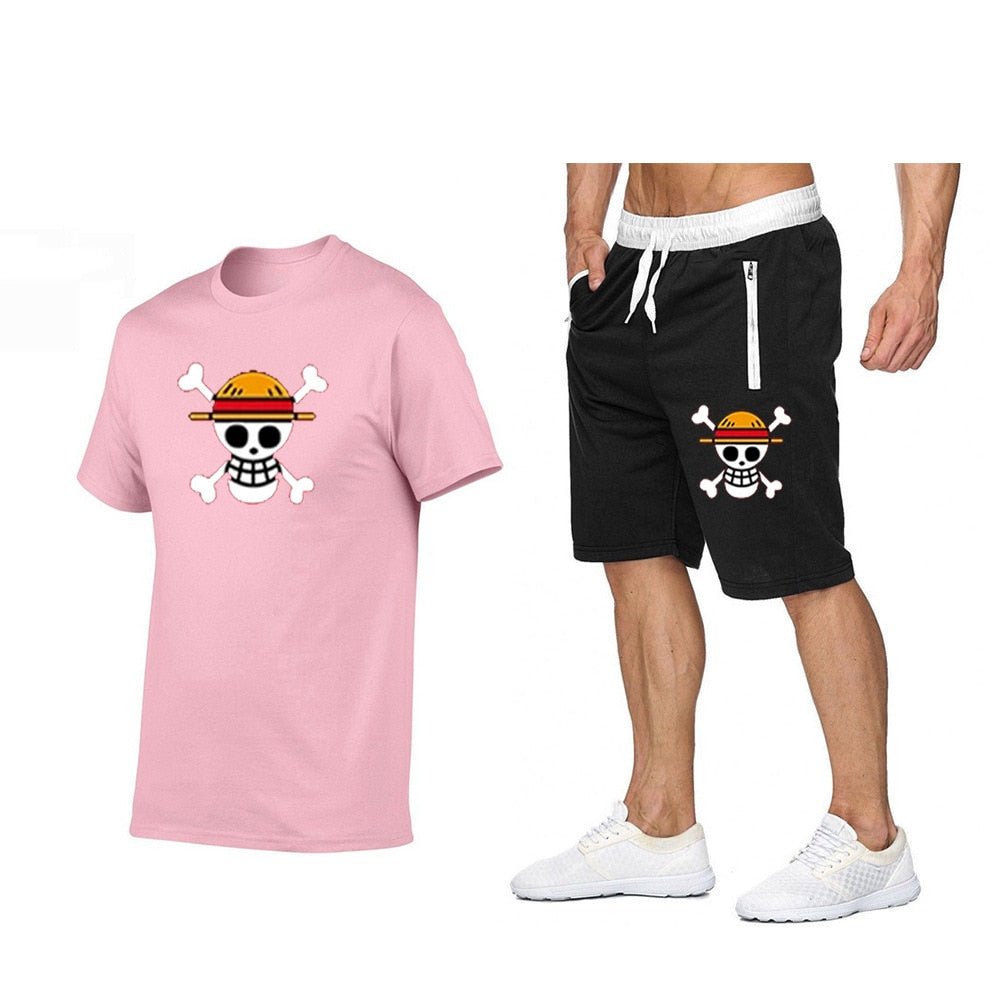 One Piece Mugiwara Symbol Short Sleeves+Pants Clothes-1