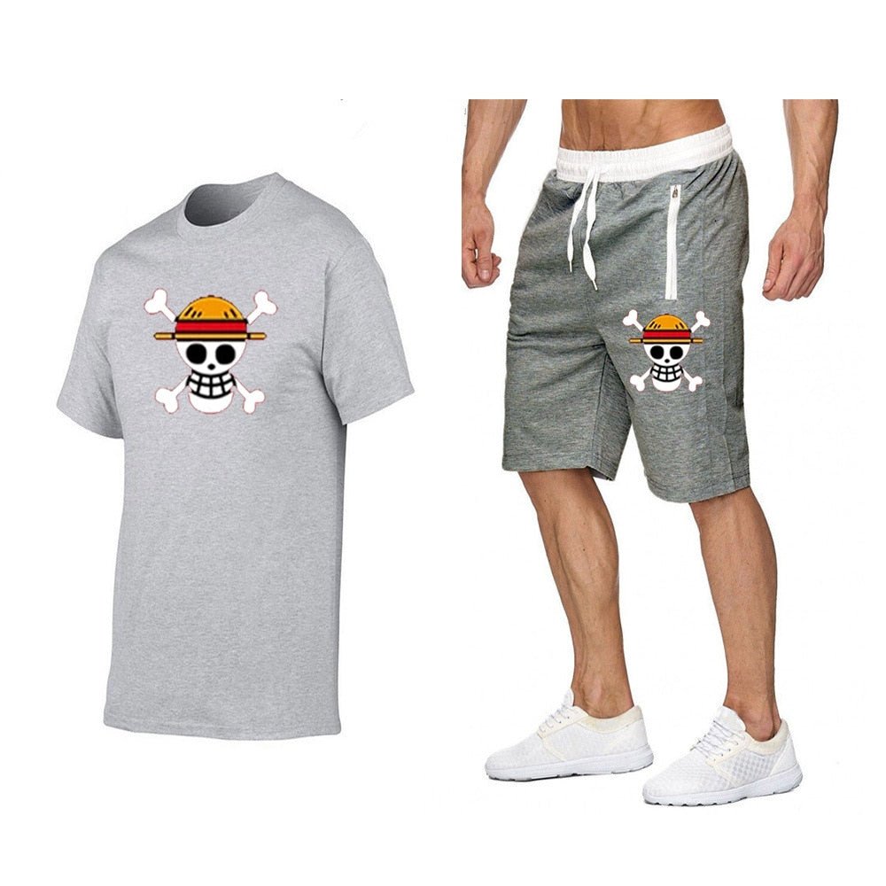One Piece Mugiwara Symbol Short Sleeves+Pants Clothes-7