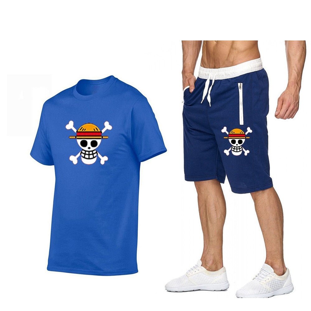 One Piece Mugiwara Symbol Short Sleeves+Pants Clothes-8