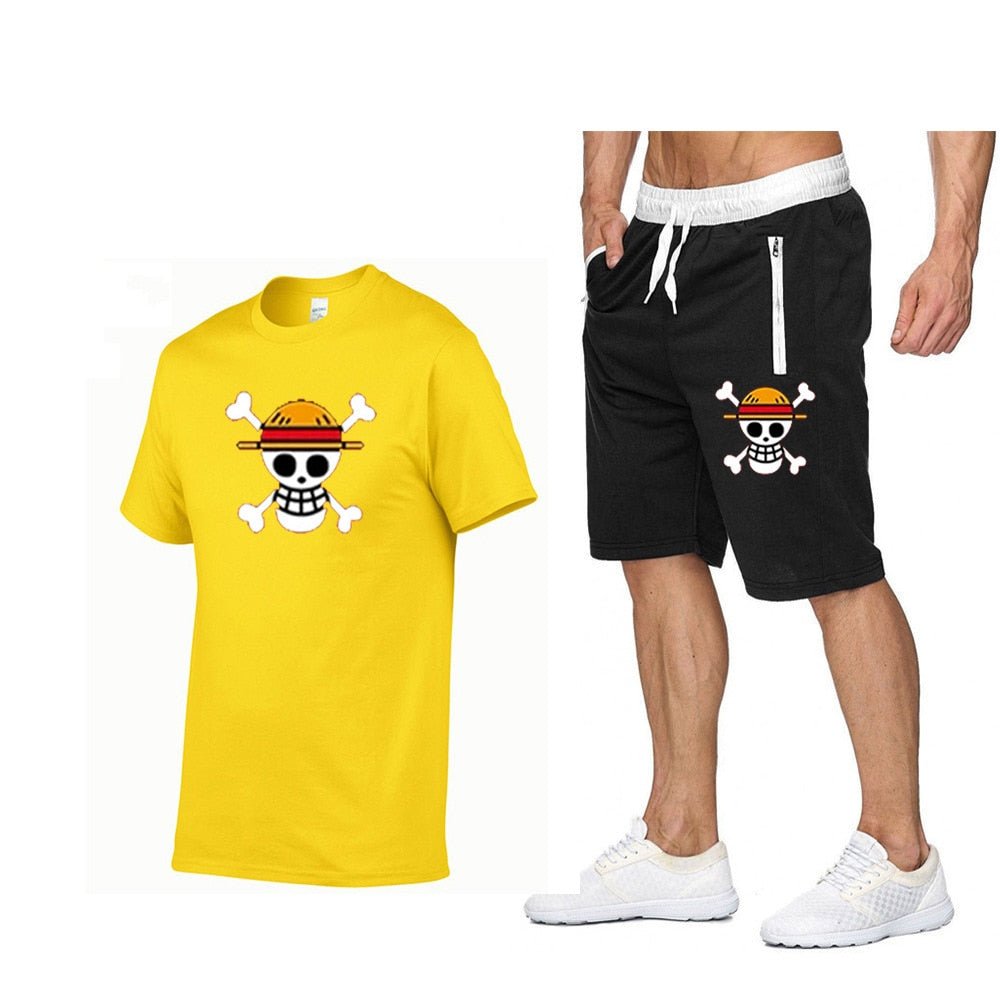 One Piece Mugiwara Symbol Short Sleeves+Pants Clothes-10