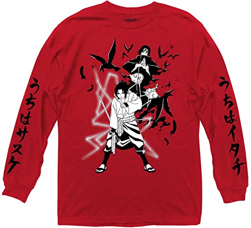 Itachi & Sasuke Long Sleeve Red T-Shirt-0